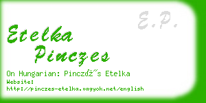 etelka pinczes business card